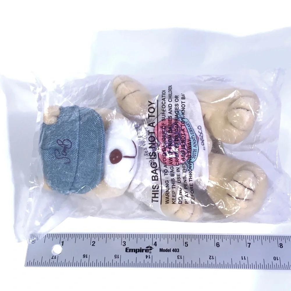 Precious Moments Enseco Vintage 20th Anniversary Jean Hat Shirt Decorated Bear